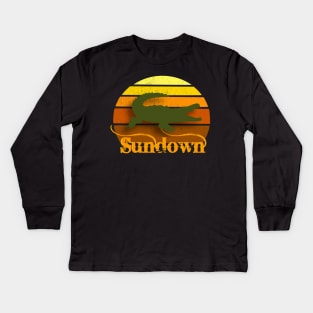 Gator Sundown Vintage Sunset Kids Long Sleeve T-Shirt